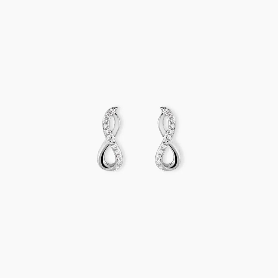 Boucles D'oreilles Puces Osanna Or Blanc Diamants