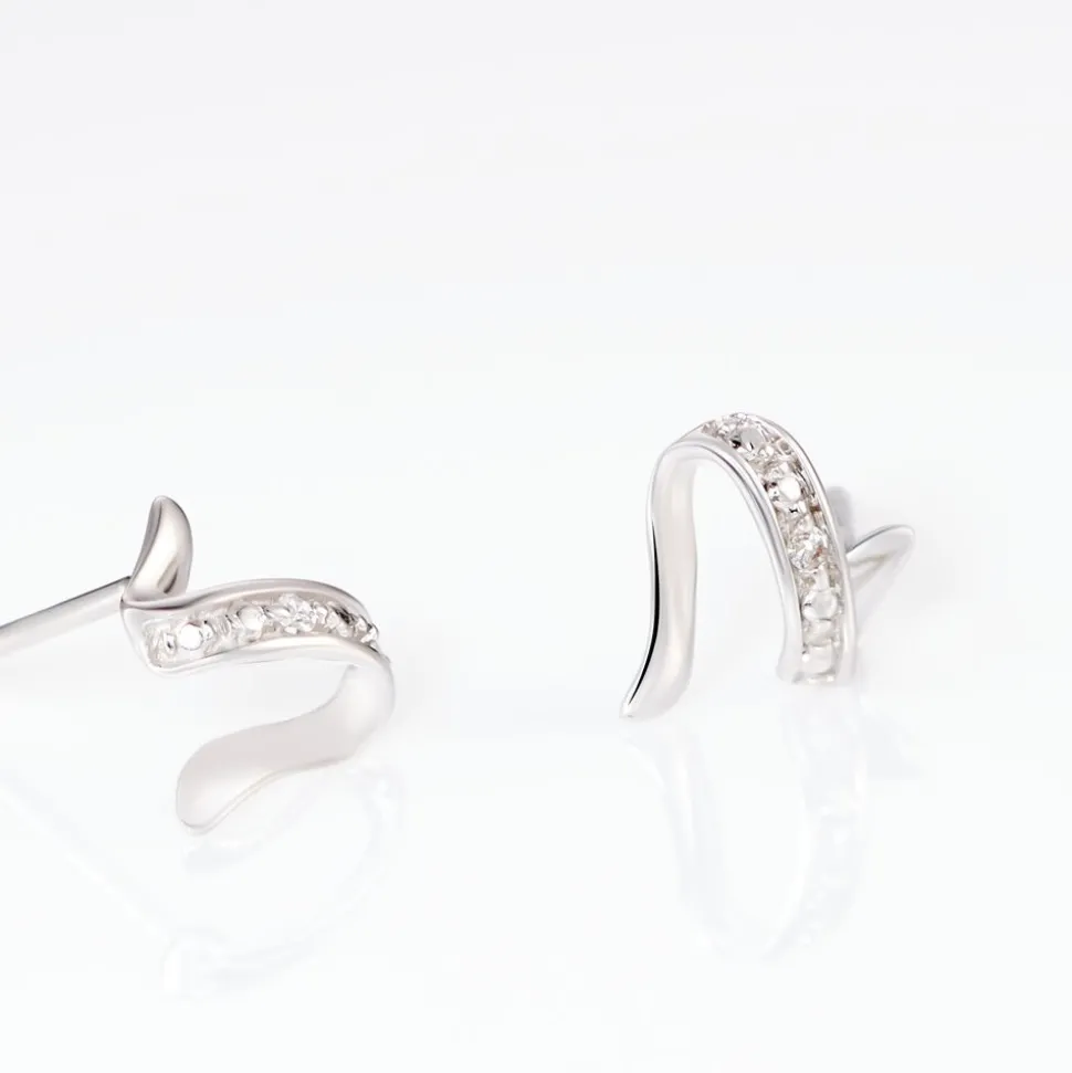 Boucles D'oreilles Puces Ouassima Or Blanc Diamant