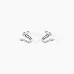 Boucles D'oreilles Puces Ouassima Or Blanc Diamant
