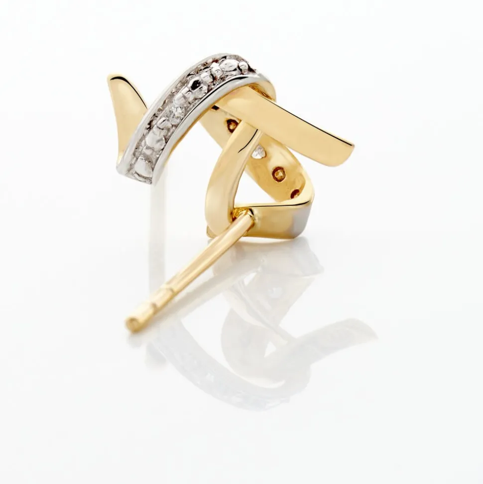 Boucles D'oreilles Puces Ouassima Or Jaune Diamant