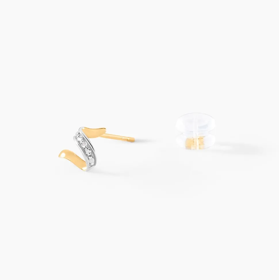 Boucles D'oreilles Puces Ouassima Or Jaune Diamant