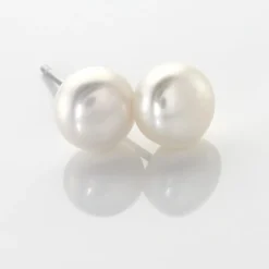 Boucles D'oreilles Puces Pascaloun Argent Perle De Culture