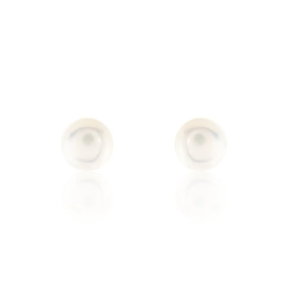 Boucles D'oreilles Puces Pascaloun Argent Perle De Culture