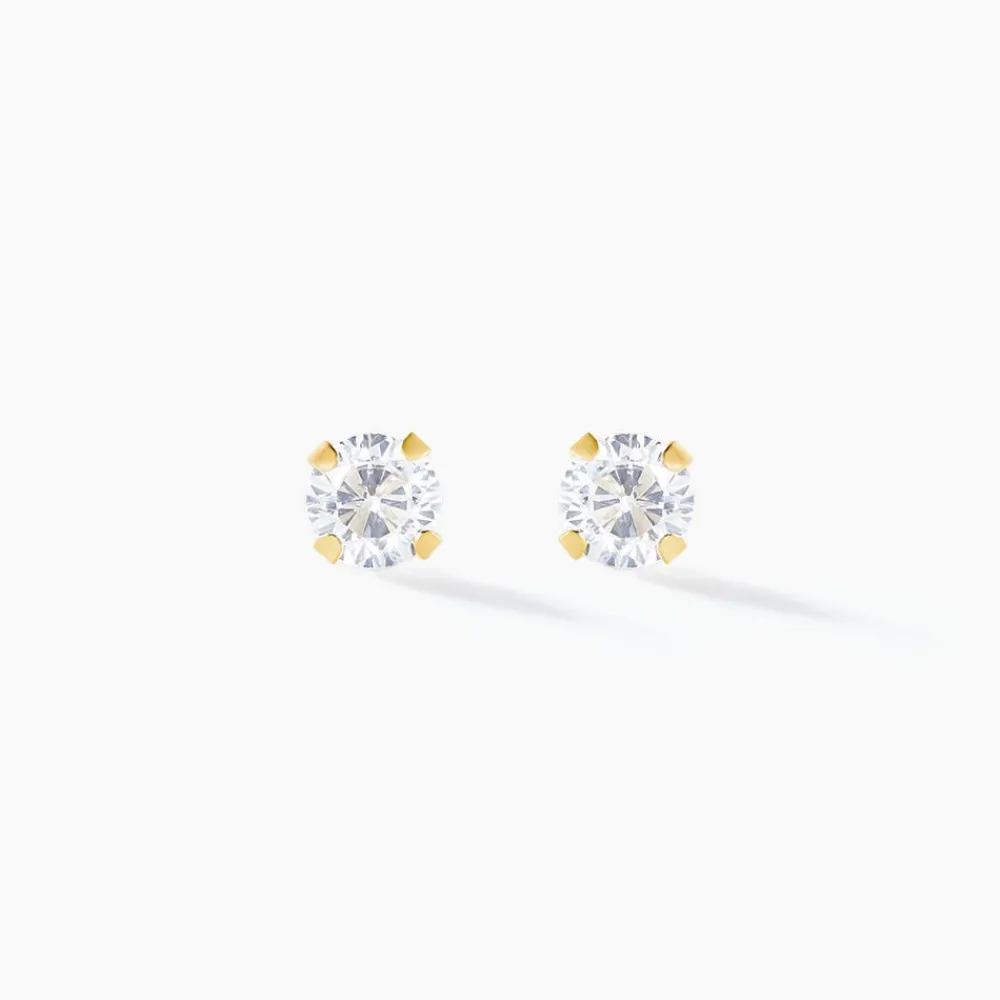 Marc Orian Bijoux Zirconium|Bijoux Homme > Boucles D'oreilles Puces Pepita Or Jaune Oxyde De Zirconium