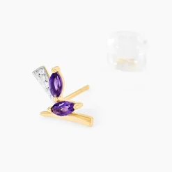 Marc Orian Cadeaux Mariage|Boucles D'Oreilles Améthyste > Boucles D'oreilles Puces Petras Or Jaune Améthyste Oxyde De Zirconium