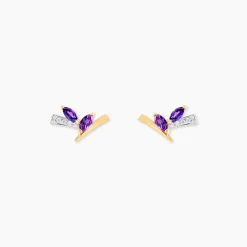 Marc Orian Cadeaux Mariage|Boucles D'Oreilles Améthyste > Boucles D'oreilles Puces Petras Or Jaune Améthyste Oxyde De Zirconium