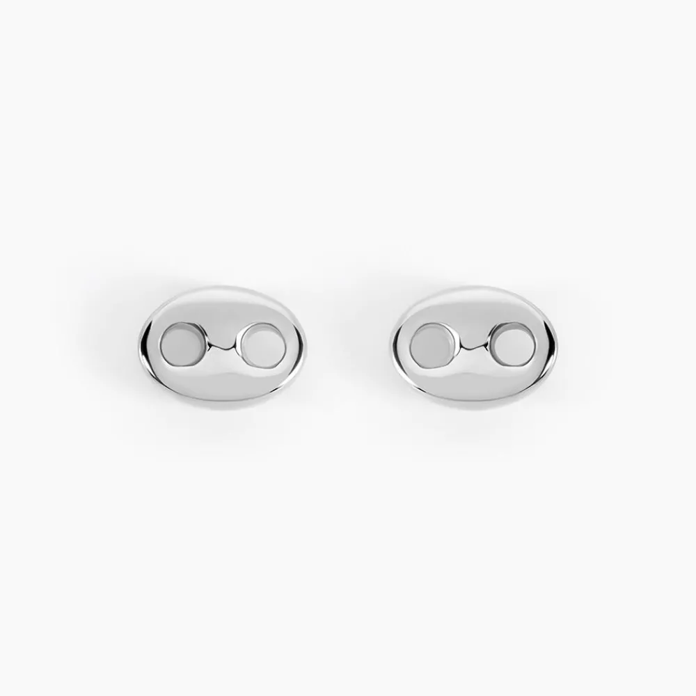 PHEBUS HIM Bijoux Homme|Boucles D'Oreilles Acier Inoxydable > Boucles D'oreilles Puces Acier Blanc