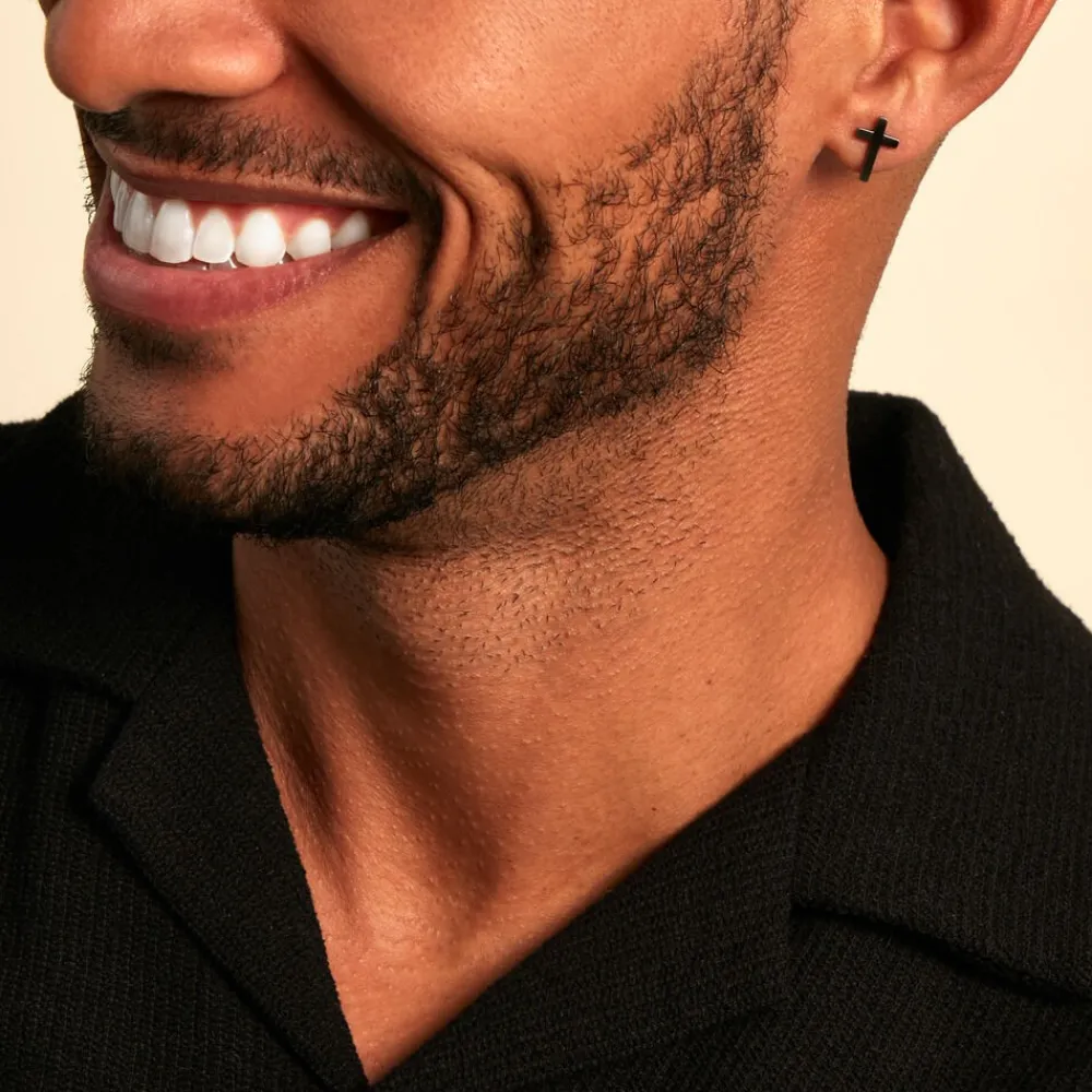 PHEBUS HIM Bijoux Homme|Boucles D'Oreilles Acier Inoxydable > Boucles D'oreilles Puces Acier Noir