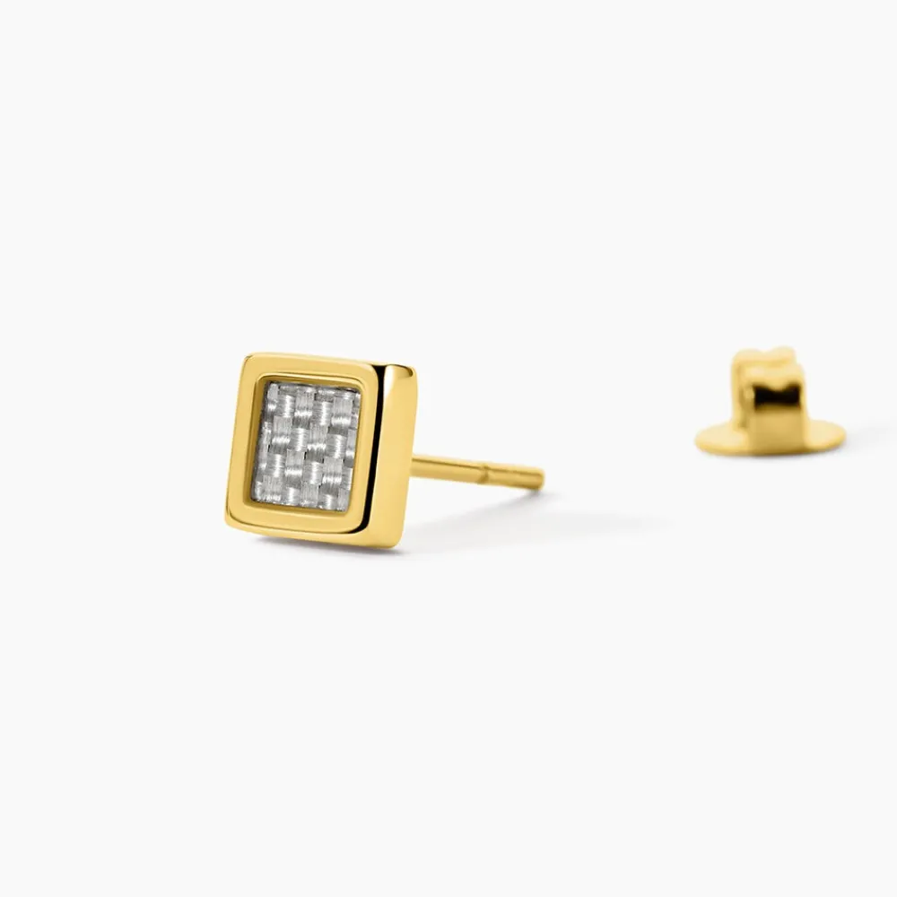 PHEBUS HIM Bijoux Homme|Boucles D'Oreilles Acier Inoxydable > Boucles D'oreilles Puces Acier Doré Carbone