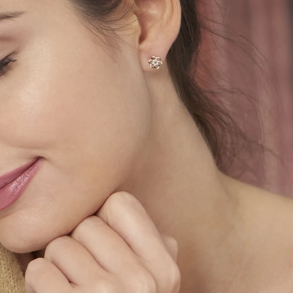 Marc Orian Boucles D'Oreilles Fleur|Boucles D'Oreilles Or > Boucles D'oreilles Puces Philine Fleur Or Jaune Oxyde De Zirconium