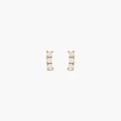 Boucles D'oreilles Puces Plaqué Or Jaune Alodia Oxydes De Zirconium