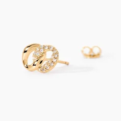 Boucles D'oreilles Puces Plaqué Or Jaune Amato Oxydes De Zirconium
