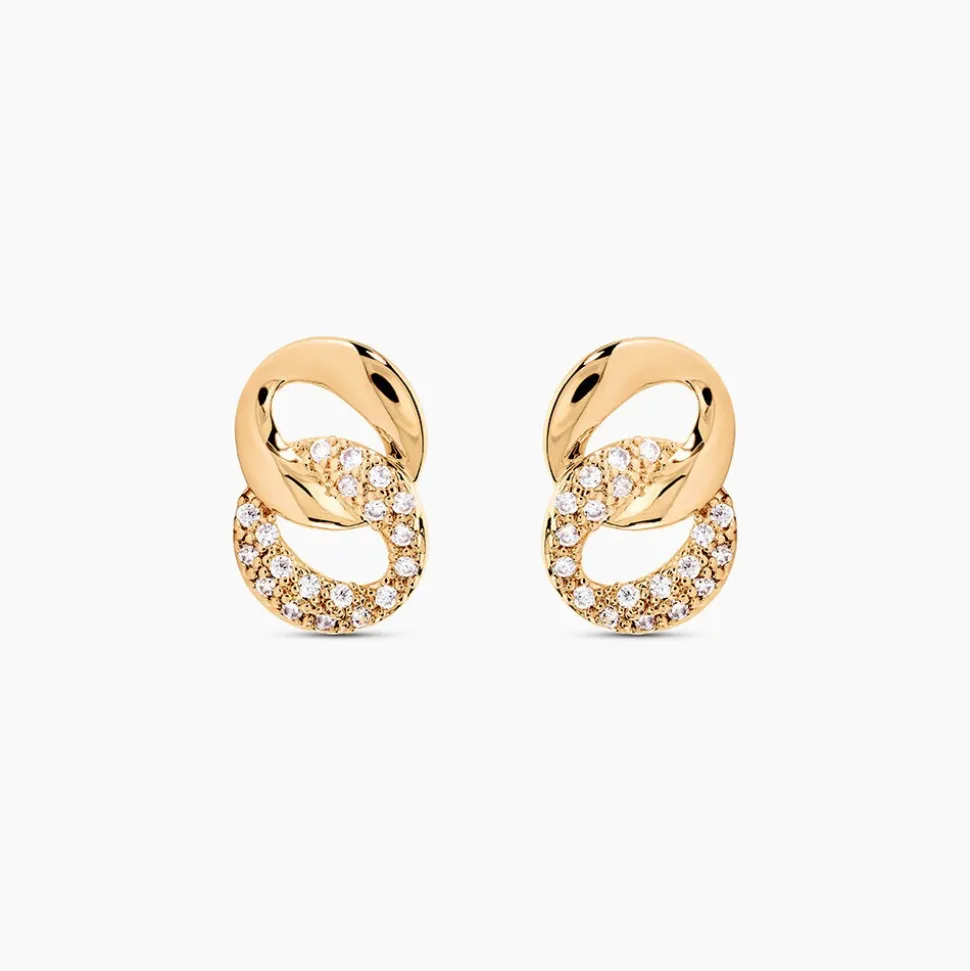Boucles D'oreilles Puces Plaqué Or Jaune Amato Oxydes De Zirconium