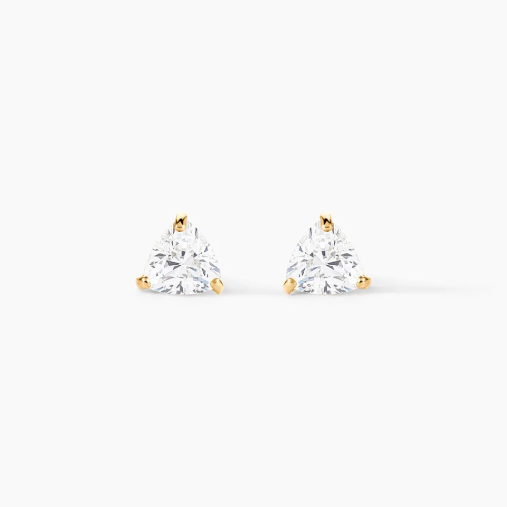Marc Orian Bijoux Zirconium|Boucles D'Oreilles Cœur > Boucles D'oreilles Puces Poinsettia Or Jaune Oxyde