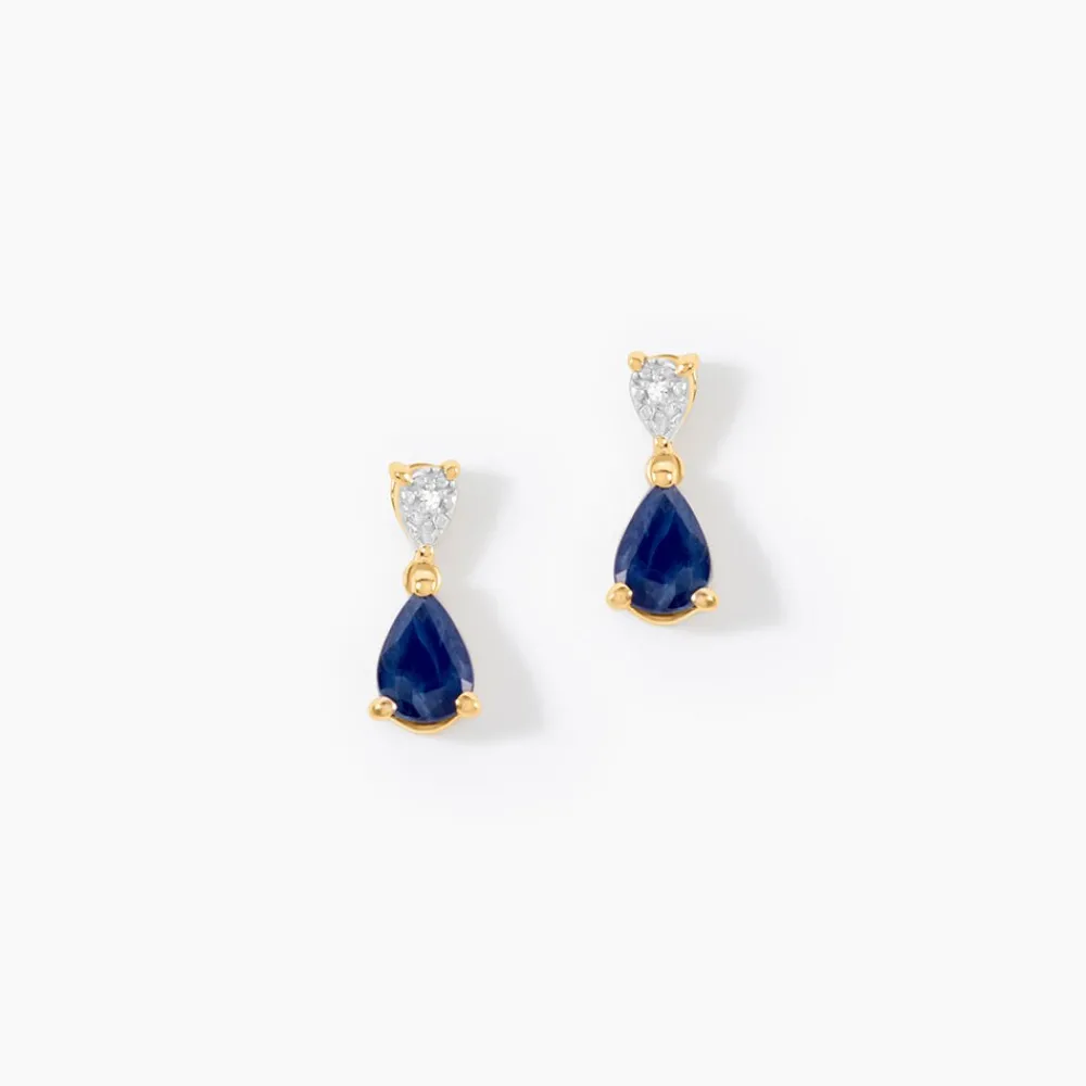 Marc Orian Cadeaux Mariage|Boucles D'Oreilles Mariage > Boucles D'Oreilles Puces Porfirio Or Jaune Saphir Diamant