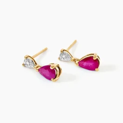 Marc Orian Cadeaux Mariage|Boucles D'Oreilles Mariage > Boucles D'Oreilles Puces Porfirio Or Jaune Rubis Diamant