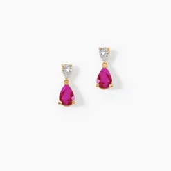 Marc Orian Cadeaux Mariage|Boucles D'Oreilles Mariage > Boucles D'Oreilles Puces Porfirio Or Jaune Rubis Diamant