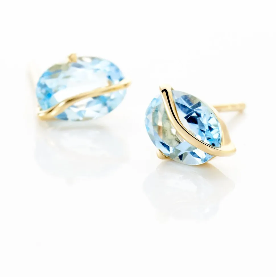 Boucles D'oreilles Puces Prudencia Or Jaune Topaze