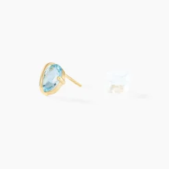 Boucles D'oreilles Puces Prudencia Or Jaune Topaze