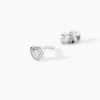 Boucles D'Oreilles Puces Querida Argent Blanc Oxyde De Zirconium
