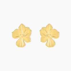 Marc Orian Boucles D'Oreilles Fleur|Boucles D'Oreilles Acier Inoxydable > Boucles D'oreilles Puces Rahima Acier Jaune
