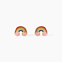 Boucles D'oreilles Puces Raine Or Jaune