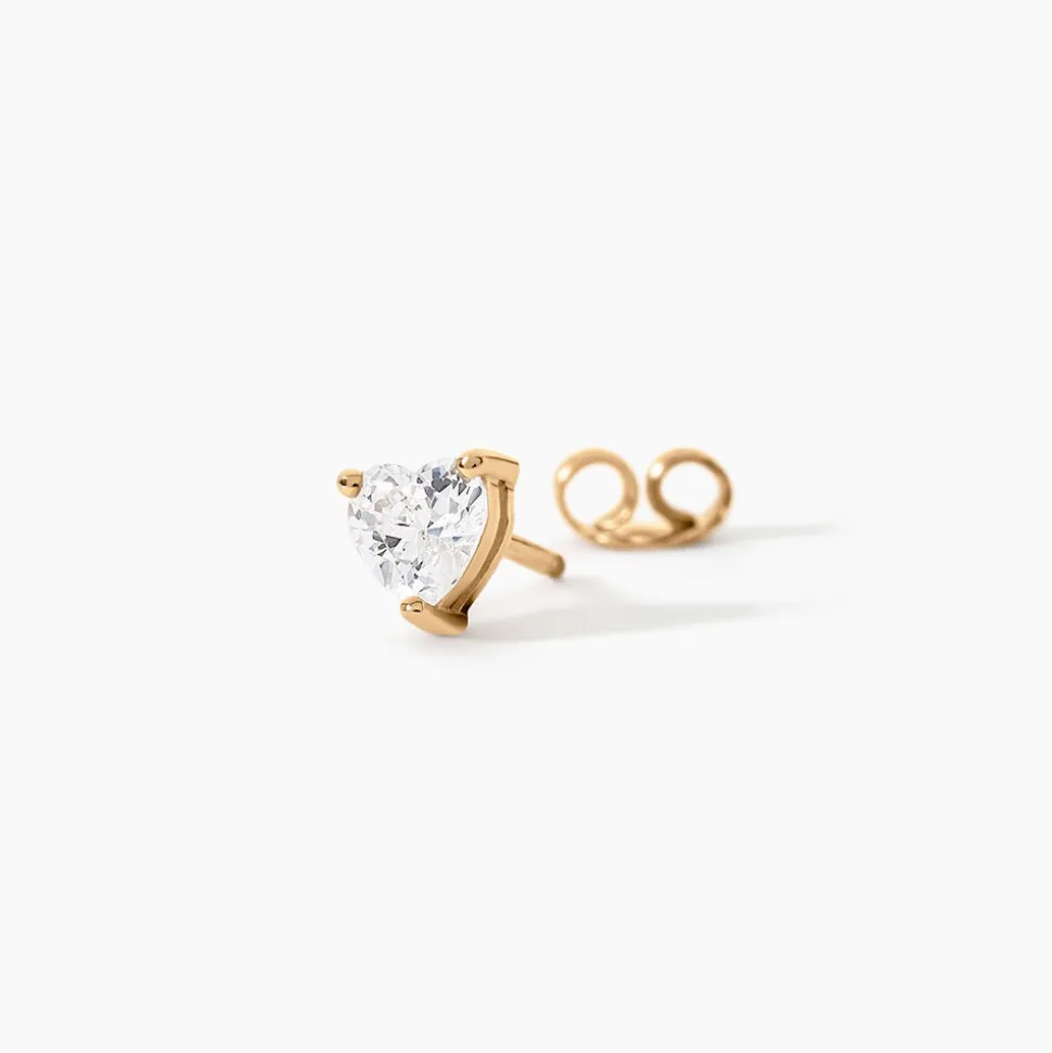 Boucles D'Oreilles Puces Rheane Plaqué Or Jaune Oxyde De Zirconium