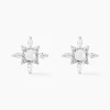 Boucles D'oreilles Puces Rhoda Argent Blanc Perle De Culture Oxyde