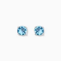 Boucles D'oreilles Puces Rio Argent Blanc Oxyde
