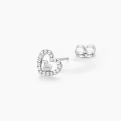 Marc Orian Bijoux Zirconium|Boucles D'Oreilles Argent > Boucles D'oreilles Puces Rizlene Argent Blanc Oxyde De Zirconium