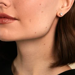 Marc Orian Bijoux Zirconium|Boucles D'Oreilles Cœur > Boucles D'Oreilles Puces Rodolph Or Jaune Oxyde De Zirconium