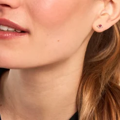 Marc Orian Cadeaux Mariage|Anniversaire De Mariage > Boucles D'oreilles Puces Sabella Or Jaune Rubis Diamant