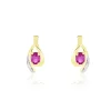 Marc Orian Cadeaux Mariage|Anniversaire De Mariage > Boucles D'oreilles Puces Sagesse Or Jaune Rubis Et Diamant
