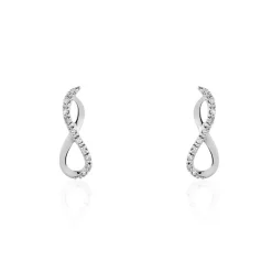 Boucles D'oreilles Puces Samy Or Blanc Diamant