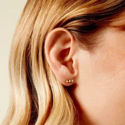 Marc Orian Boucles D'Oreilles Acier Inoxydable|Bijoux Acier Inoxydable > Boucles D'Oreilles Puces Sheima Acier Jaune Cristal