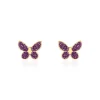 Boucles D'oreilles Puces Silia Papillon Or Jaune
