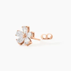 Marc Orian Bijoux Zirconium|Boucles D'Oreilles Fleur > Boucles D'oreilles Puces Siriana Argent Rose Oxyde De Zirconium