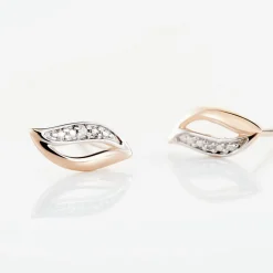 Boucles D'oreilles Puces Smeralda Or Rose Diamant