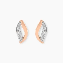 Boucles D'oreilles Puces Smeralda Or Rose Diamant