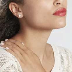 Marc Orian Boucles D'Oreilles Argent|Idées Cadeaux Femme > Boucles D'oreilles Puces Solene Argent Blanc Céramique argent blanc céramique blanche