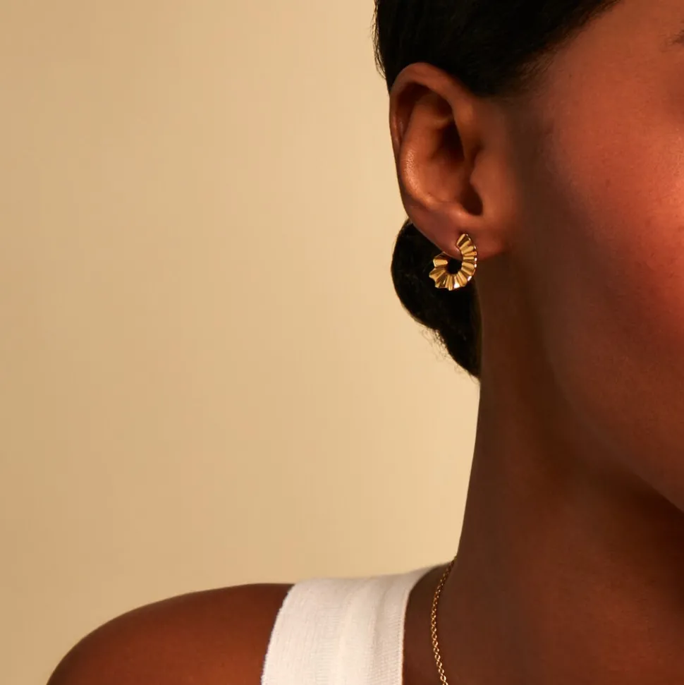 Boucles D'Oreilles Puces Soraia Plaqué Or Jaune
