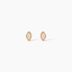 Boucles D'Oreilles Puces Steffie Plaqué Or Jaune Oxyde De Zirconium
