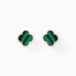 Marc Orian Idées Cadeaux Femme|Boucles D'Oreilles Or > Boucles D'oreilles Puces Stellya Or Jaune Malachite or jaune malachite vert
