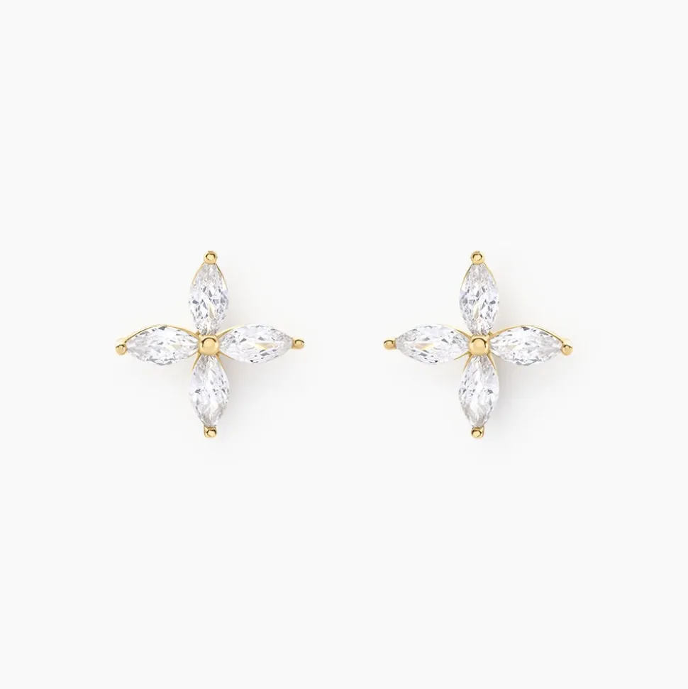 Boucles D'oreilles Puces Stellia Or Jaune Oxyde De Zirconium