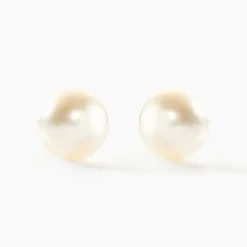 Boucles D'oreilles Puces Suki Or Jaune Perle De Culture
