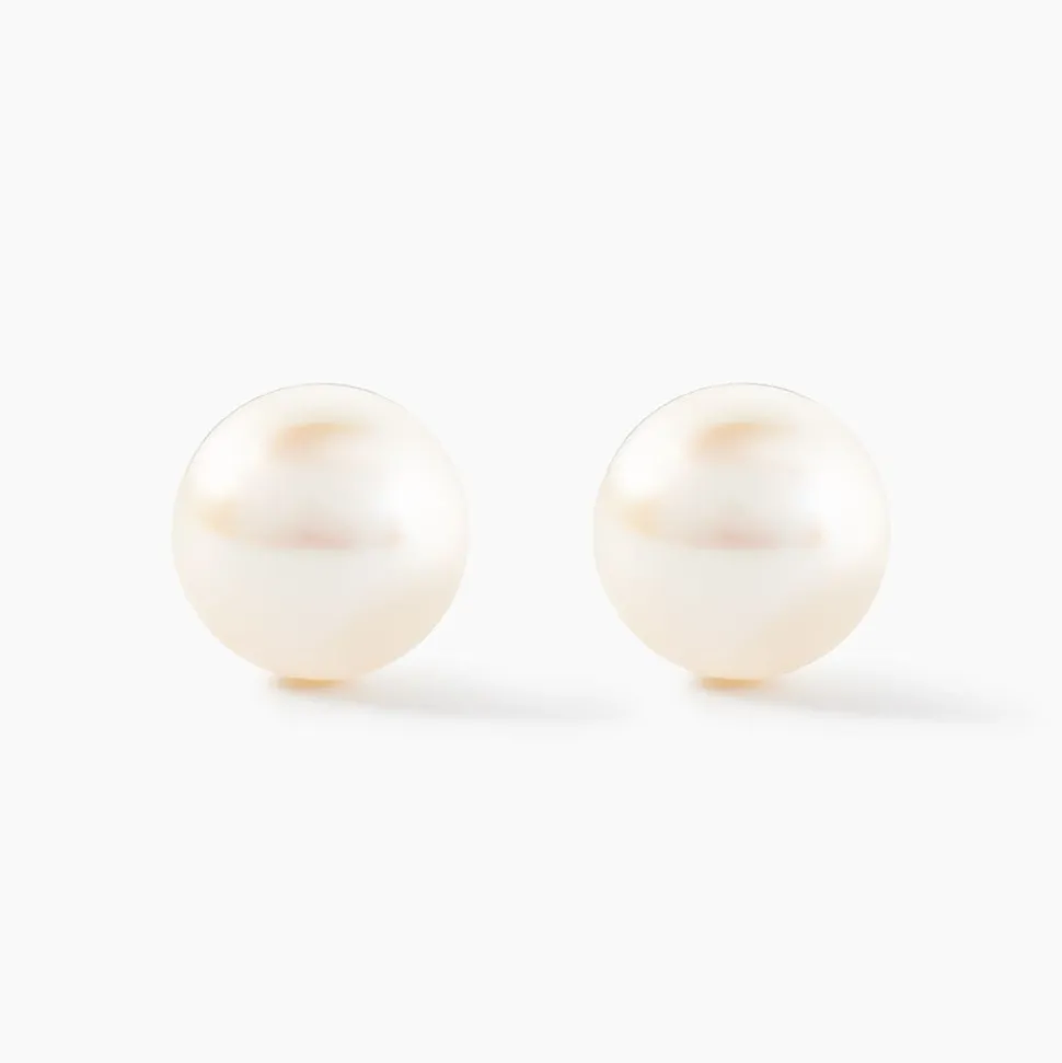 Boucles D'oreilles Puces Suki Or Jaune Perle De Culture