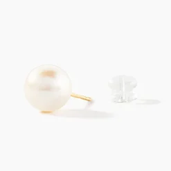 Boucles D'oreilles Puces Suki Or Jaune Perle De Culture