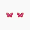 Boucles D'oreilles Puces Sulivia Papillon Or Jaune