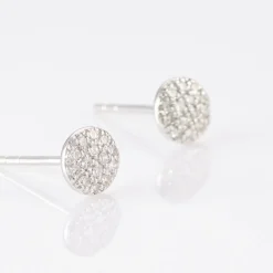Boucles D'oreilles Puces Teani Or Blanc Diamant