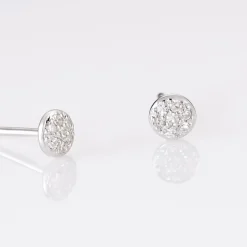 Boucles D'oreilles Puces Teani Or Blanc Diamant